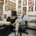 Gary Zarecky reclines in his office.