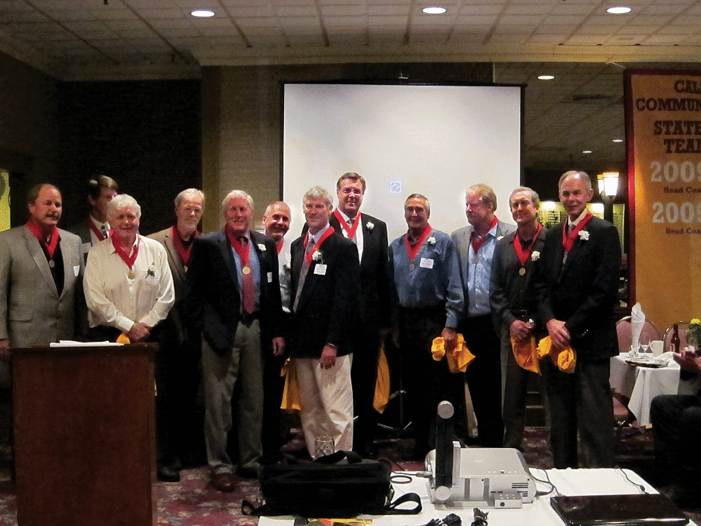 WATER POLO - The 1971 Water Polo team together, after receiving medals and being inducted into the De Anza Athletic Hall of Fame.