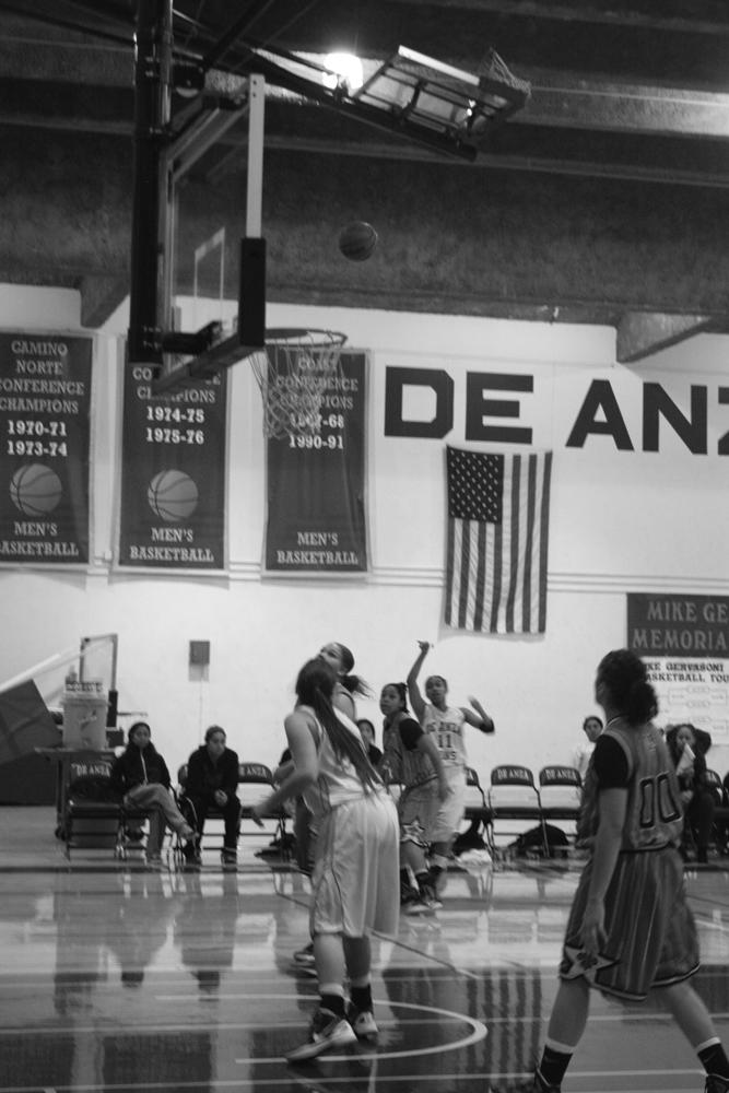 THREE POINTER - Brittany Moseley (11) puts up a three-point shot as the Dons’ second highest scorer in the game.