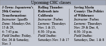 Classes offered through the California HIstory Center