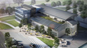 A rendering of the planned Education Center. Construction will begin in 2014; when completed the center will house classrooms, conference rooms and administration offices.