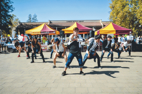 The De Anza K-pop Dance Club showcases deft moves during a performance in the main quad at Club Day, Thursday Oct. 9.