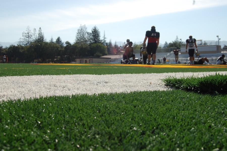 The De Anza Football team prepares for their practice on Wednesday Oct. 7, four days after their 24-14 win over Laney College. 