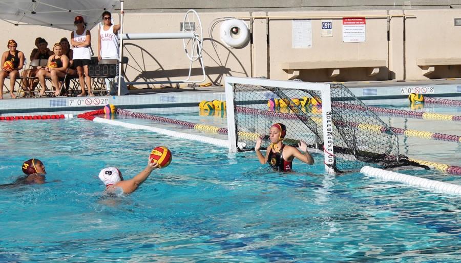 Goalkeeper Mary Medley stands tall, preparing for a Foothill players shot in the Dons 17-2 loss on Wednesday Oct. 21.