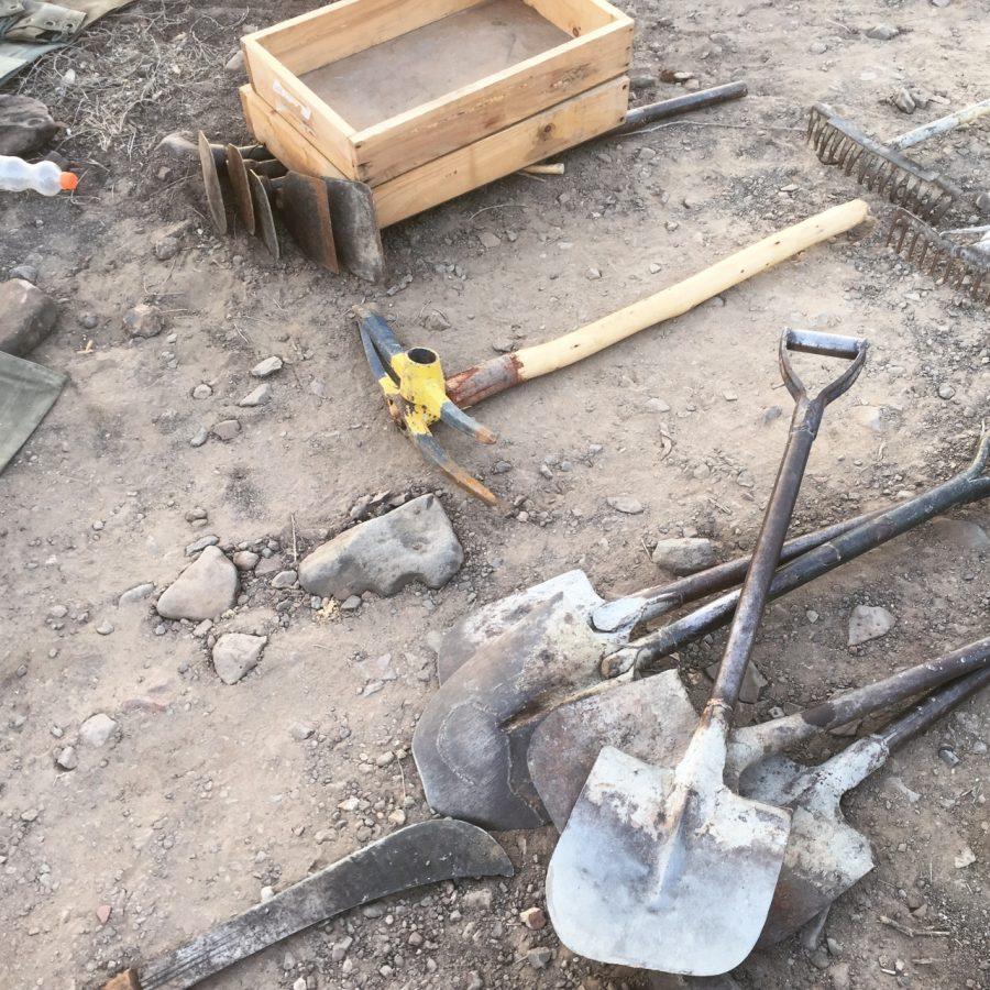 Tools used by the team of De Anza students and anthropologists while excavating in the Turkana Basin.
