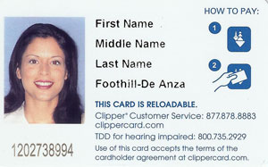 Sample Clipper Card, image courtesy of De Anza College.