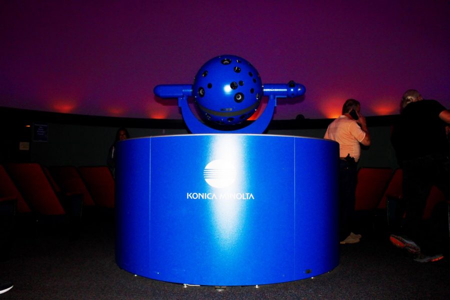 The Fujitsu Planetarium projector ready before the laser show starts on Saturday, Jan. 13. 