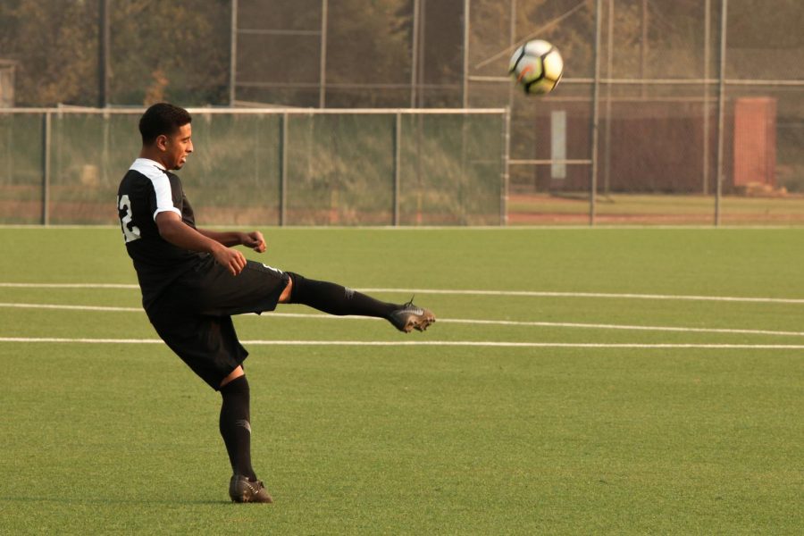 Fernando Biorato, defender, passing time after finding out they wont play the Nov. 9 game against Monterey Peninsula.