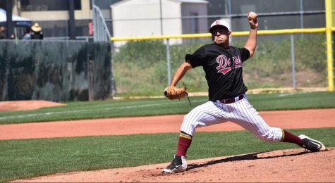 Daniel Ramos winds up to pitch at home against West Valley College on April 14. The dons lost 2-1