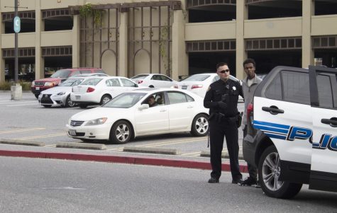 Foothill-De Anza police officer arrest Guled Haibe, March 3 at the C lot smoking area in De Anza. Haibe is not a De Anza student.