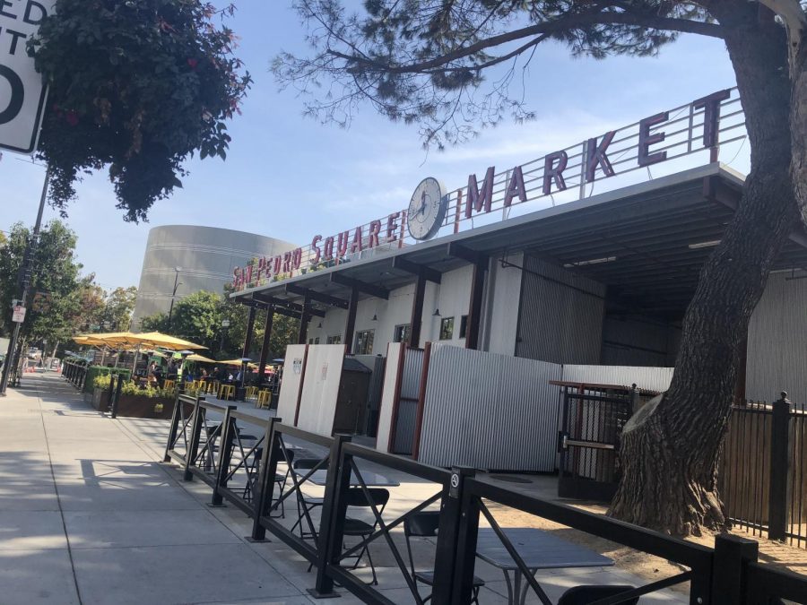 A side-view of San Pedro's Square Market, Downtown San Jose 