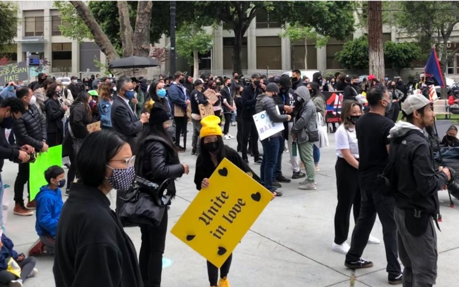 Protestors at Stop Asian Hate