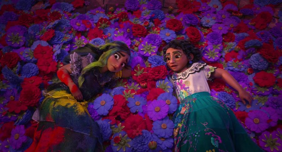 Characters Isabela and Maribel in Disneys Encanto.