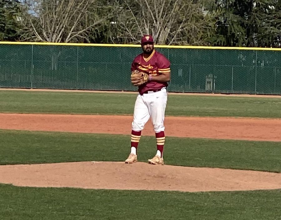 De Anza starting pitcher Mat Garcia tossed a complete game in a 2-1 victory over Monterey Peninsula on March 12.