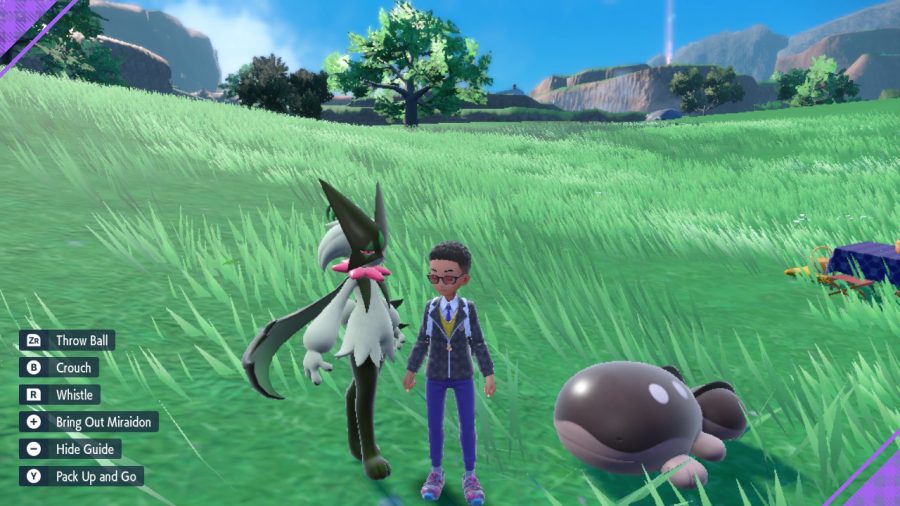 Author+Abel+Tarikus+character+in+Pokemon+Violet+picnic+mode%2C+standing+beside+his+starter+pokemons+evolution+Meowscarada+and+Clodsire+%E2%80%94+two+new+Pokemon+to+the+franchise.+