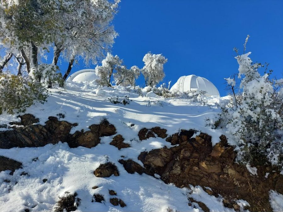 The Lick Observatory, located on the summit of Mount Hamilton, was covered in snow on Feb. 26.