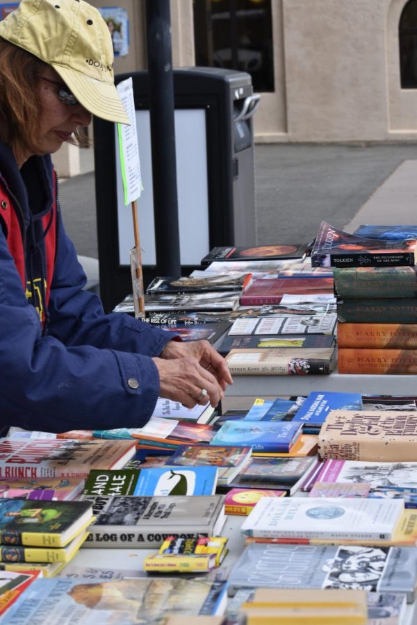 Fiction, sci-fi and non fiction books up for sale at one of the vendors booths on March 7.