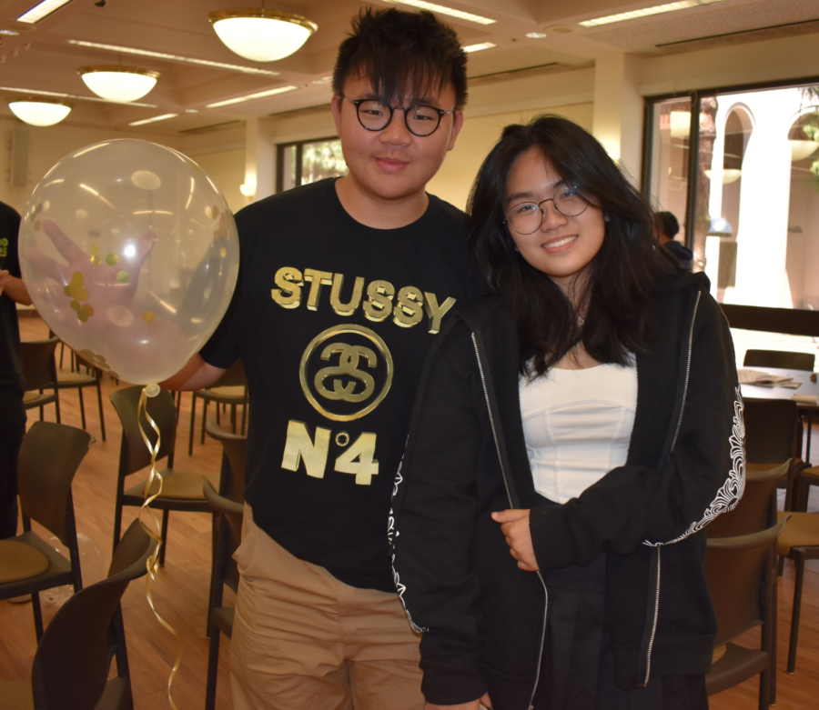 Jarrell Taslim, 18, business administration major, and Margaret Ruslie, 18, business administration major, worked as volunteers to support the ISP year end celebration on June 13.