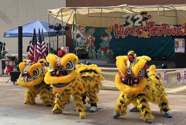Evergreen Valley High School students perform a traditional lion dance on Sept. 30 at Yerba Buena High School, San Jose.