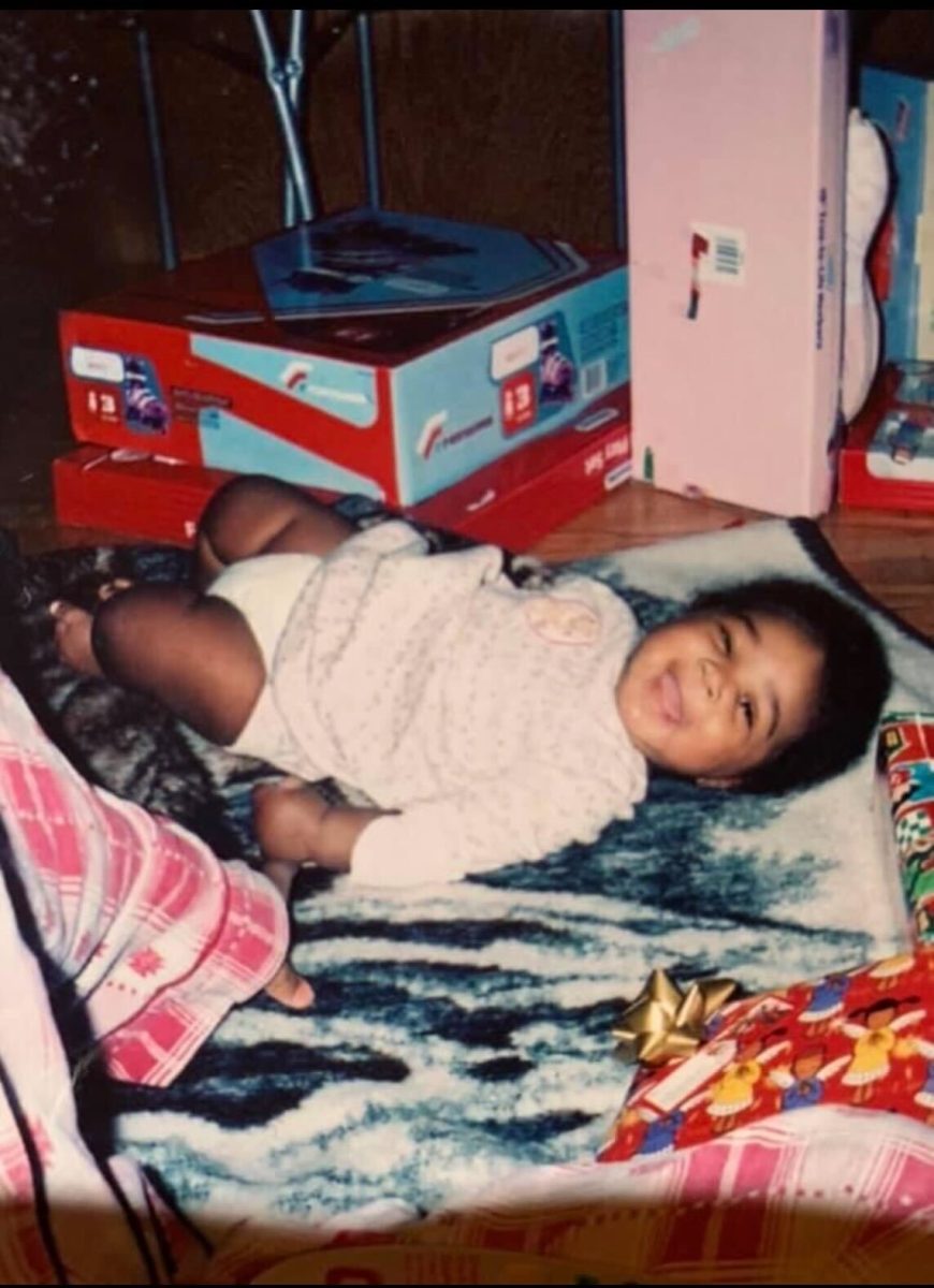 An old digital photo of Samara Williams as a baby. 