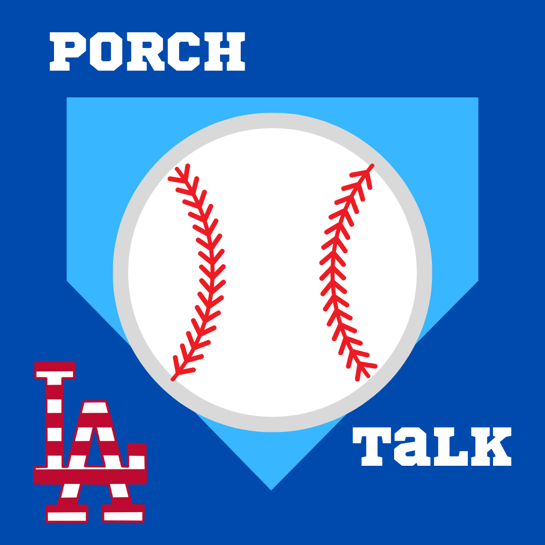 Logo for the new addition to the sports column, Porch Talk. This graphic includes reference to the Los Angeles baseball team The Dodgers. 