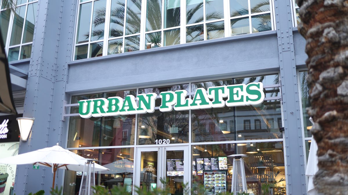 Urban Plates entrance at Santana Row on March 2.