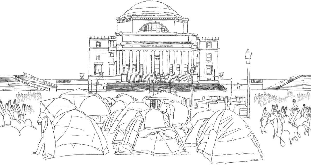 Illustration+of+the+encampments+at+Columbia+University.