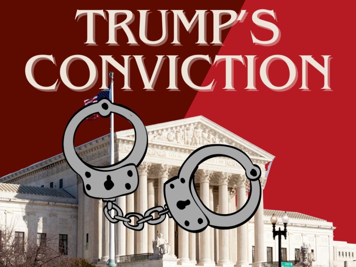 An image created using canva about Donald Trumps conviction. 