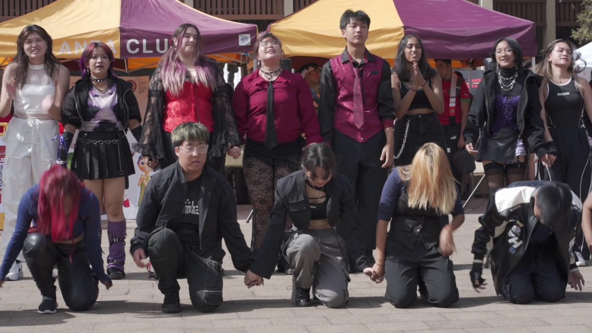 Students perform a hip-hop dance routine at Club Day on Oct. 10 in the Main Quad to promote the hip-hop dance physical education course and club.