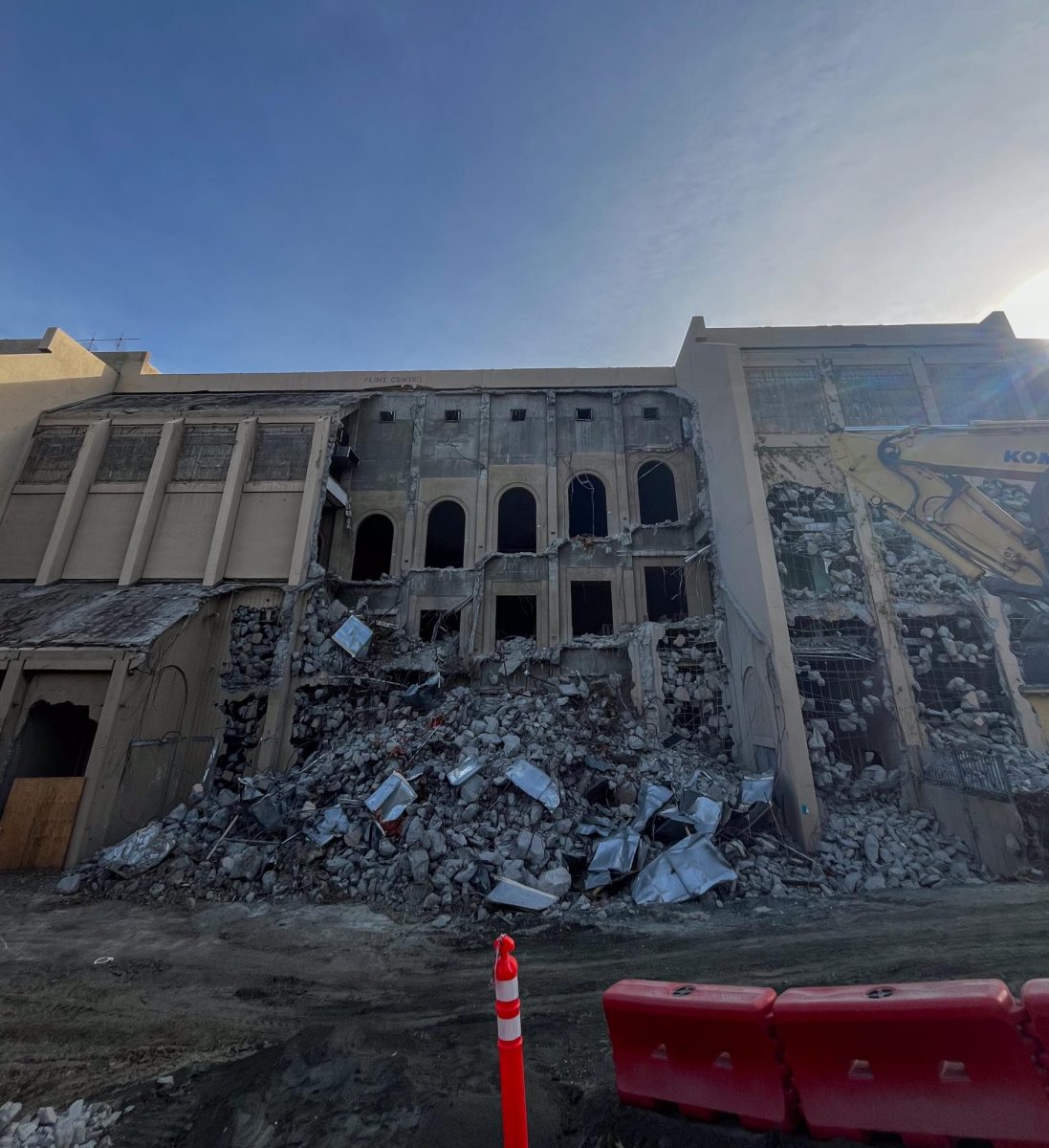 Flint Center demolition, photographed from Parking Lot A on Nov. 5.