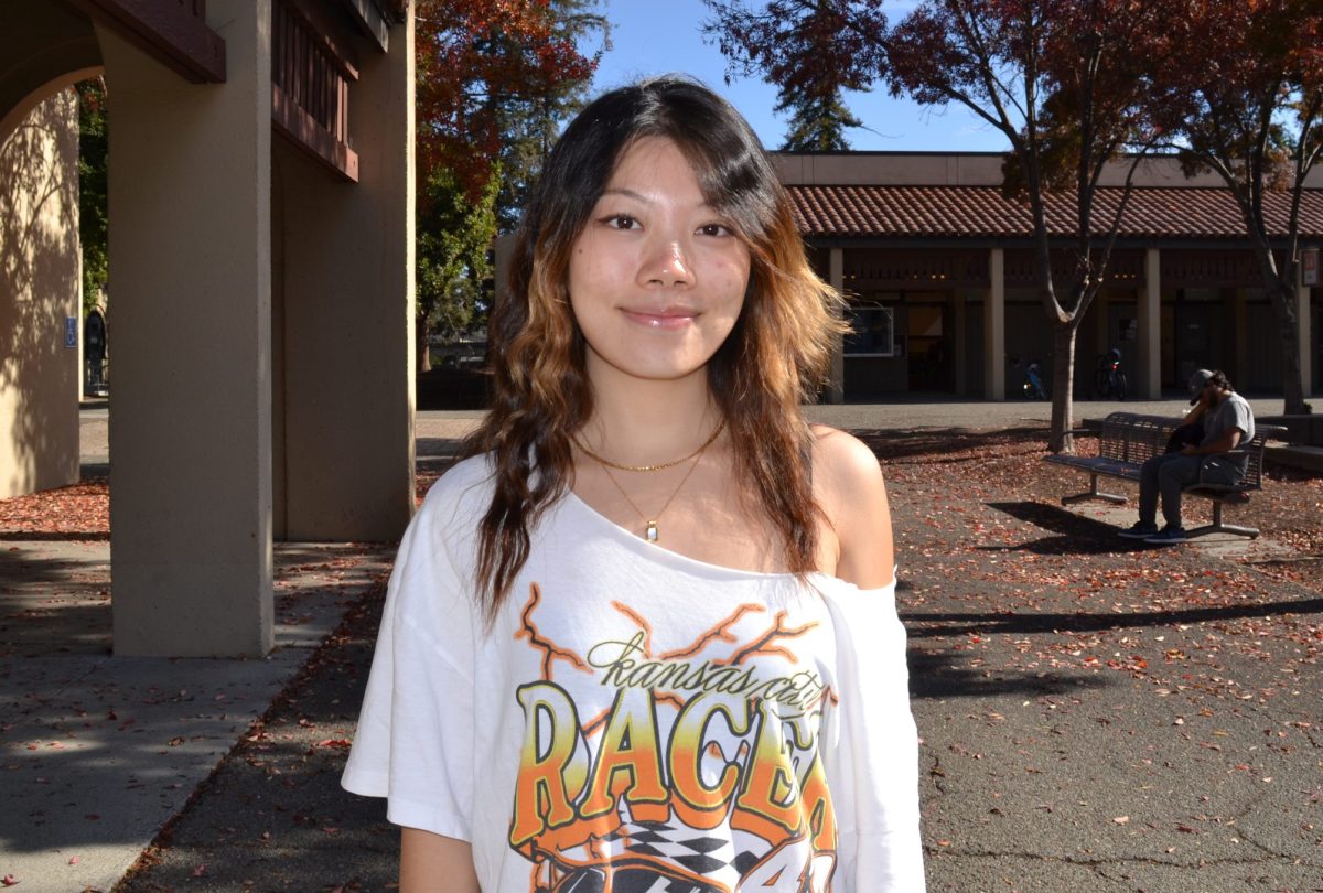 Anna Cai, 18, film and television major, stands in front of the L2 building on Nov. 12.