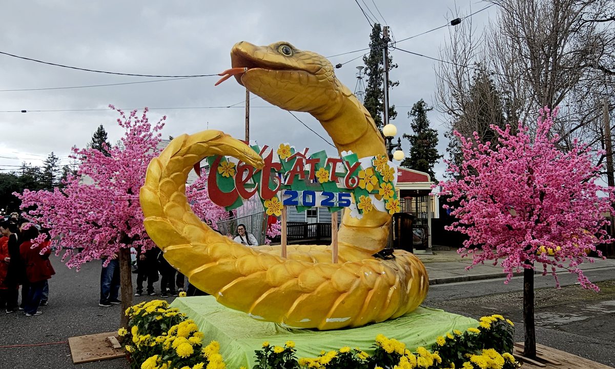 Year of the Serpent statue on display in a Vietnamese Tet Festival at Kelley Park in San Jose on Feb. 2.