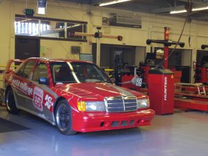 Custom Mercedes at the De Anza auto tech shop on Jan. 30.