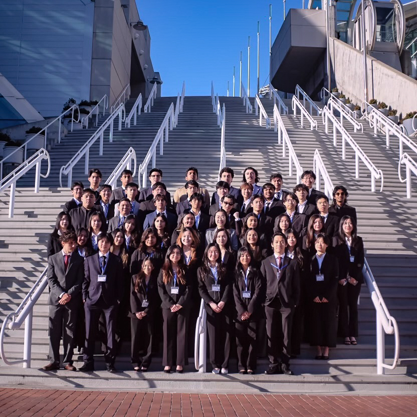 All 53 of the students from the Future Business Leaders of America Phi Beta Lambda club who competed in San Diego pose for a photo at the State Business Leadership Conference on March 9.