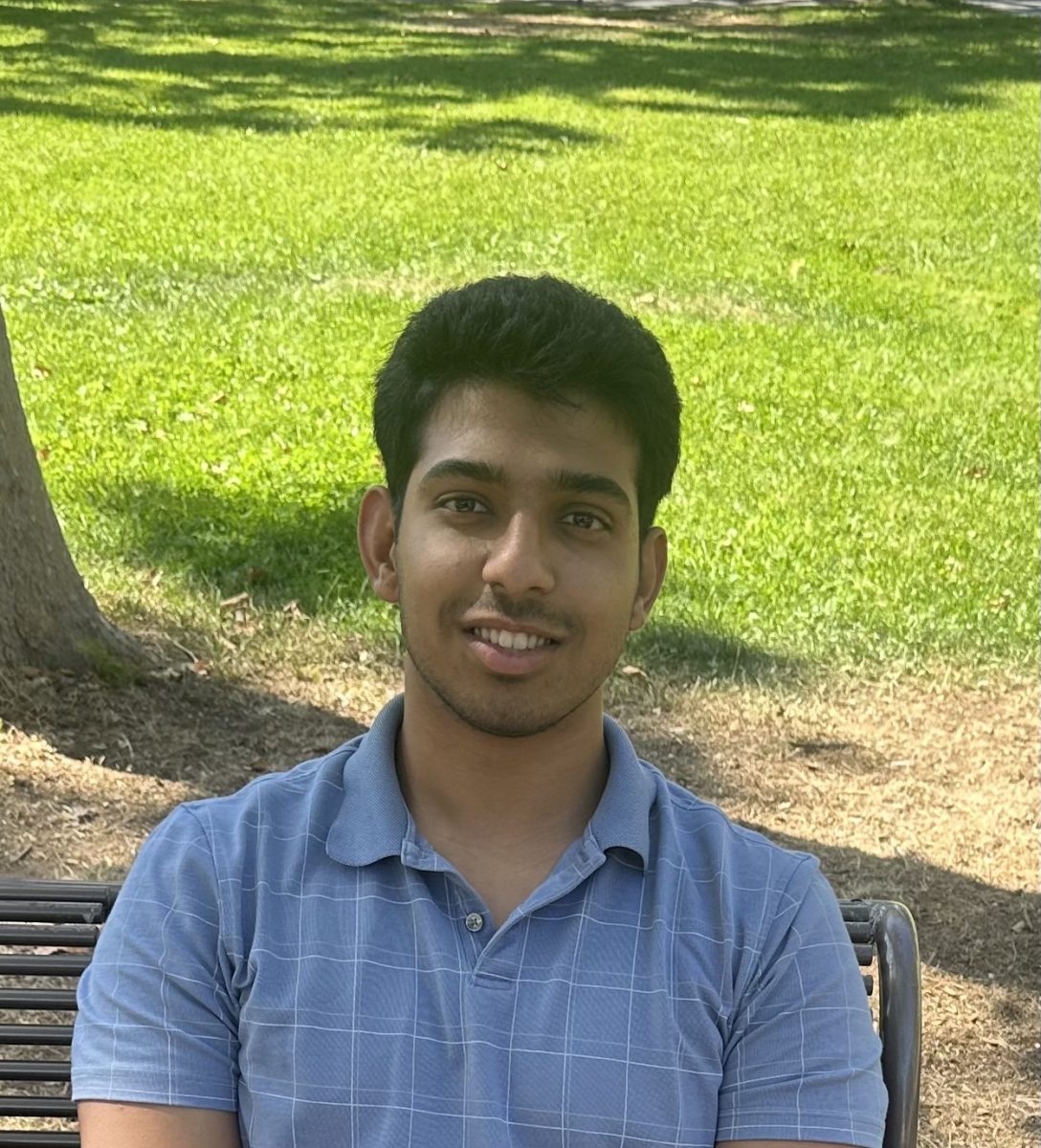 Tanish Ktko, 19, biomedical engineering major, explains why he chose his current major instead of pursuing one in medicine in the S Quad and Library on Sept. 23.