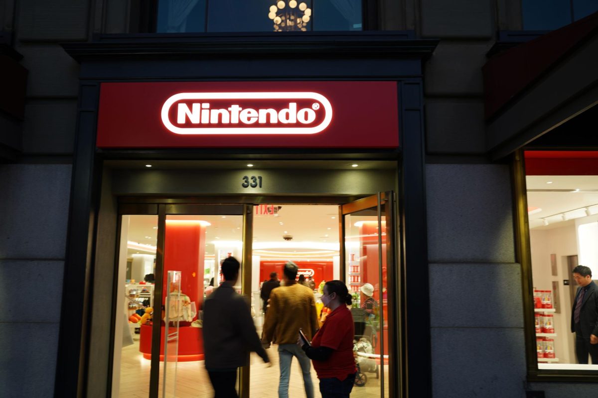 Shoppers enter the new Nintendo San Francisco flagship store located at 331 Powell Street in Union Square. Opened on May 15, 2025, this 9,000 square foot, two-level space is only the second official Nintendo retail location in the United States, offering exclusive merchandise, apparel and hands-on gaming experiences.