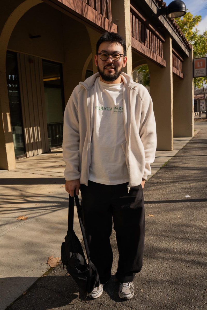 Salavat Amingaliev, 25, computer science major, wears a comfortable streetwear outfit.
