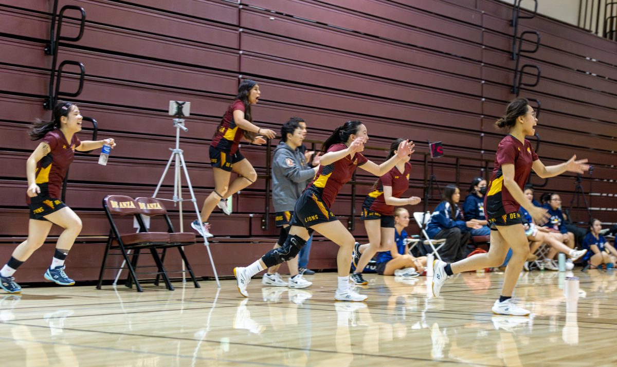 during the 3C2A badminton championship at De Anza on May 7.
