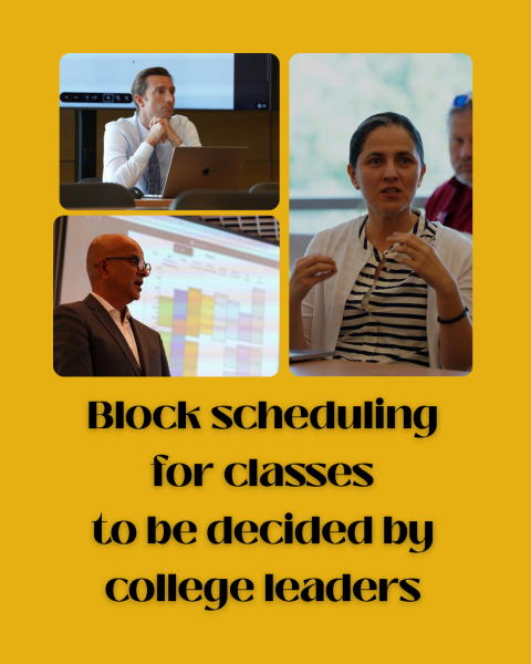 Block scheduling courses considered by college leaders